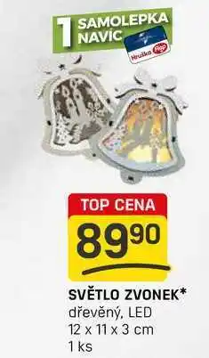 Flop SVĚTLO ZVONEK dřevěný, LED 12 x 11 x 3 cm 1 ks nabídka