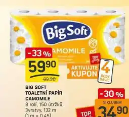 Flop BIG SOFT TOALETNÍ PAPÍR CAMOMILE 8 rolí nabídka