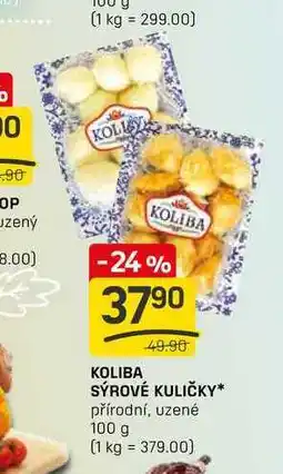 Flop KOLIBA SÝROVÉ KULIČKY přírodní, uzené 100 g nabídka
