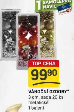 Flop VÁNOČNÍ OZDOBY 3 cm, sada 20 ks metalické 1 balení nabídka