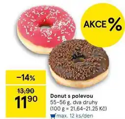 Tesco Donut s polevou, 55-56 g, dva druhy nabídka