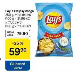 Tesco Lay's Chipsy mega, 250 g, více druhů nabídka
