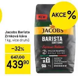 Tesco Jacobs Barista Zrnková káva, 1 kg, více druhů nabídka