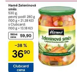 Tesco Hamé Zeleninová směs, 530 g. pevný podíl 280 g nabídka