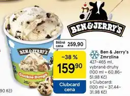 Tesco Ben & Jerry's Zmrzlina, 427-465 ml, vybrané druhy nabídka