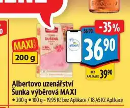 Albert Albertovo uzenářství Šunka výběrová MAXI 200 g nabídka