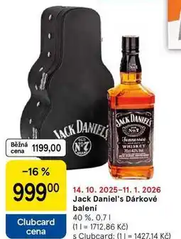 Tesco Jack Daniel's Dárkové balení 40%, 0,7 l nabídka