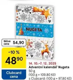 Tesco Adventní kalendář Nugeta, 50 g nabídka