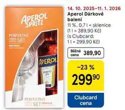 Tesco Aperol Dárkové balení 11 %, 0.7 l + sklenice nabídka