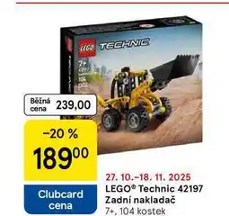 Tesco LEGO Technic 42197 Zadní nakladač 7+, 104 kostek nabídka