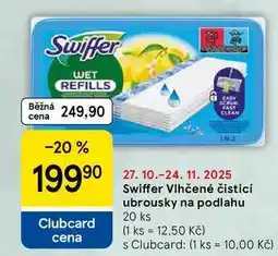 Tesco Swiffer Vlhčené čisticí ubrousky na podlahu, 20 ks nabídka