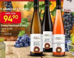 Hruška Svatomartinská vína různé druhy 0,75l nabídka