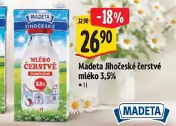 Albert Madeta Jihočeské čerstvé mléko 3,5% 1 l nabídka