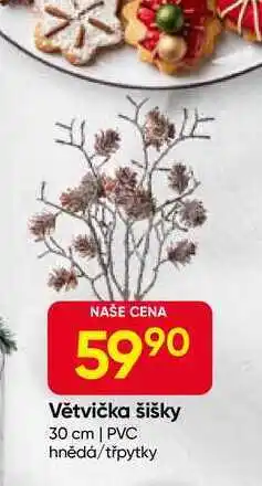 Hruška Větvička šišky 30 cm | PVC hnědá/třpytky nabídka