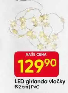 Hruška LED girlanda vločky 192 cm | PVC nabídka