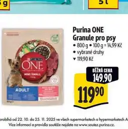 Albert Purina ONE Granule pro psy 800 g nabídka