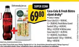 Albert Coca-Cola & Fresh Bistro různé druhy nabídka