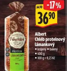 Albert Albert Chléb proteinový lámankový • krájený nabídka