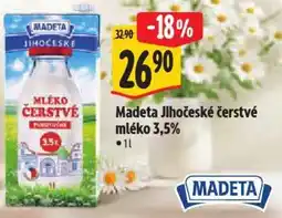 Albert Madeta Jihočeské čerstvé mléko 3,5% nabídka