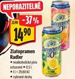 Albert Zlatopramen Radler nabídka