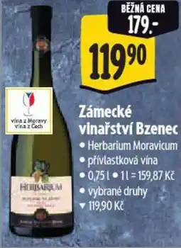 Albert Zámecké vinařství Bzenec nabídka