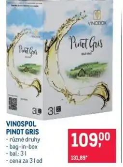 Makro Vinospol pinot gris nabídka