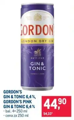 Makro Gordon's gin & tonic 6,4%, gordon's pink gin & tonic 6,4% nabídka