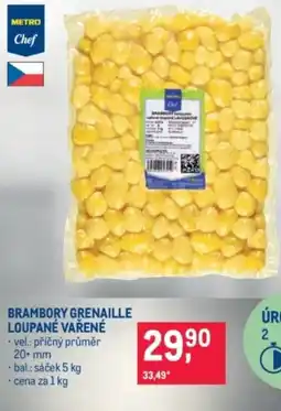Makro Brambory grenaille loupané vařené nabídka