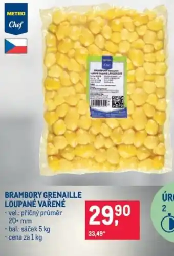 Makro Brambory grenaille loupané vařené nabídka