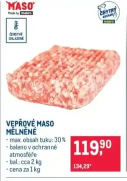 Makro Vepřové maso mělněné nabídka