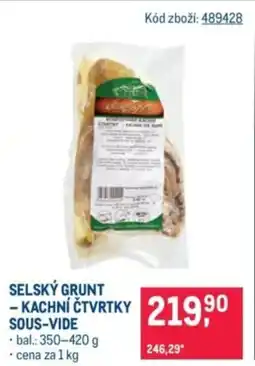 Makro Selský grunt-kachní čtvrtky sous-vide nabídka
