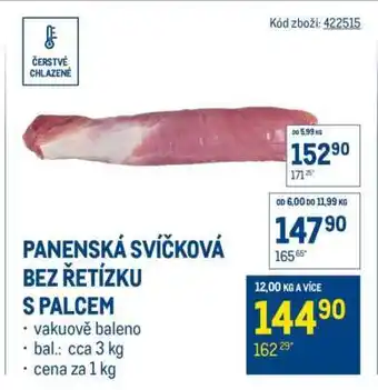 Panenská svíčková bez řetízku s palcem