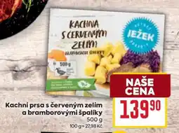 Billa Kachní prsa s červeným zelím a bramborovými špalíky nabídka