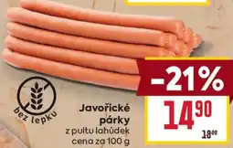 Billa Javořické párky nabídka