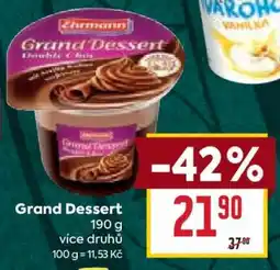 Billa Grand Dessert nabídka