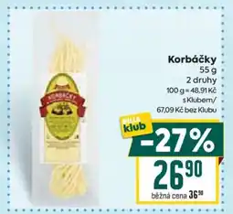 Billa Korbáčky nabídka