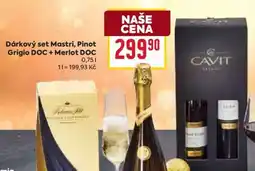 Billa Dárkový set Mastri, Pinot Grigio DOC + Merlot DOC nabídka