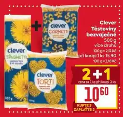 Billa Clever Těstoviny bezvaječné nabídka