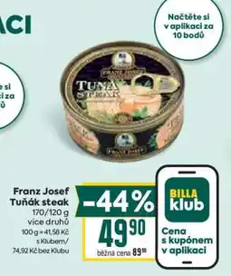Billa Franz Josef Tuňák steak nabídka