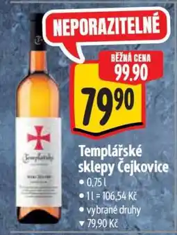 Albert Templářské sklepy Čejkovice nabídka