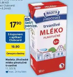 Tesco Madeta Jihočeské mléko plnotučné trvanlivé nabídka