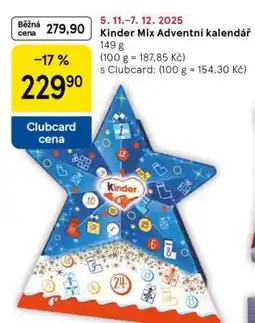 Tesco Kinder mix Adventní kalendář nabídka