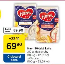 Tesco Hami Dětská kaše nabídka