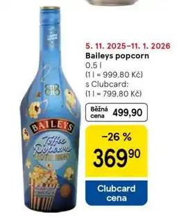 Tesco Baileys popcorn nabídka