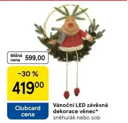 Tesco Vánoční LED závěsná dekorace věnec nabídka