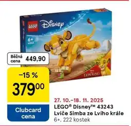Tesco LEGO Disney 43243 Lvíče Simba ze Lvího krále nabídka