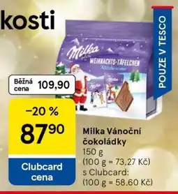 Tesco Milka Vánoční čokoládky nabídka