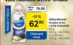 Tesco Milka Mikuláš kousky oreo v bílé čokoládě nabídka