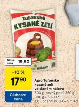 Tesco Agro Tuřanské kysané zelí ve slaném nálevu nabídka