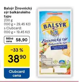 Tesco Balsýr Žirovnický sýr balkánského typu nabídka